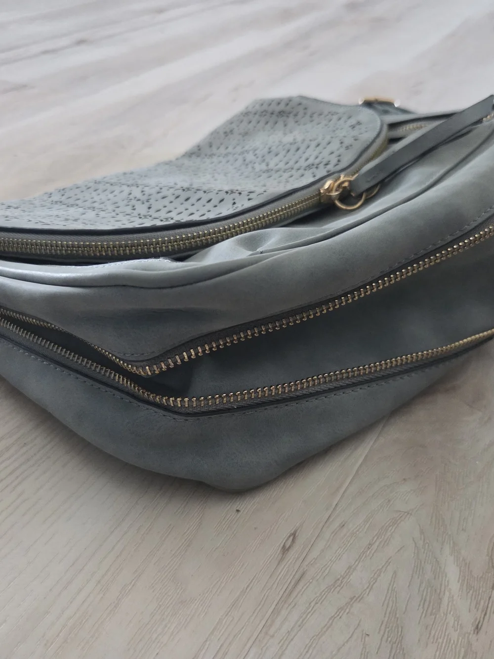 Women's Perforated Flap Crossbody Satchel Bag